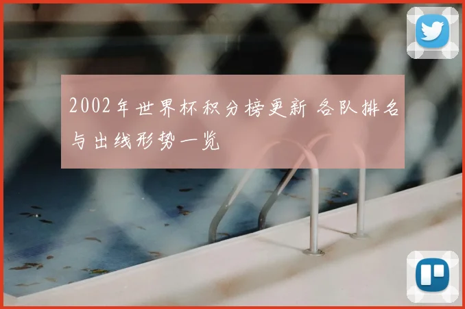 2002年世界杯积分榜更新 各队排名与出线形势一览